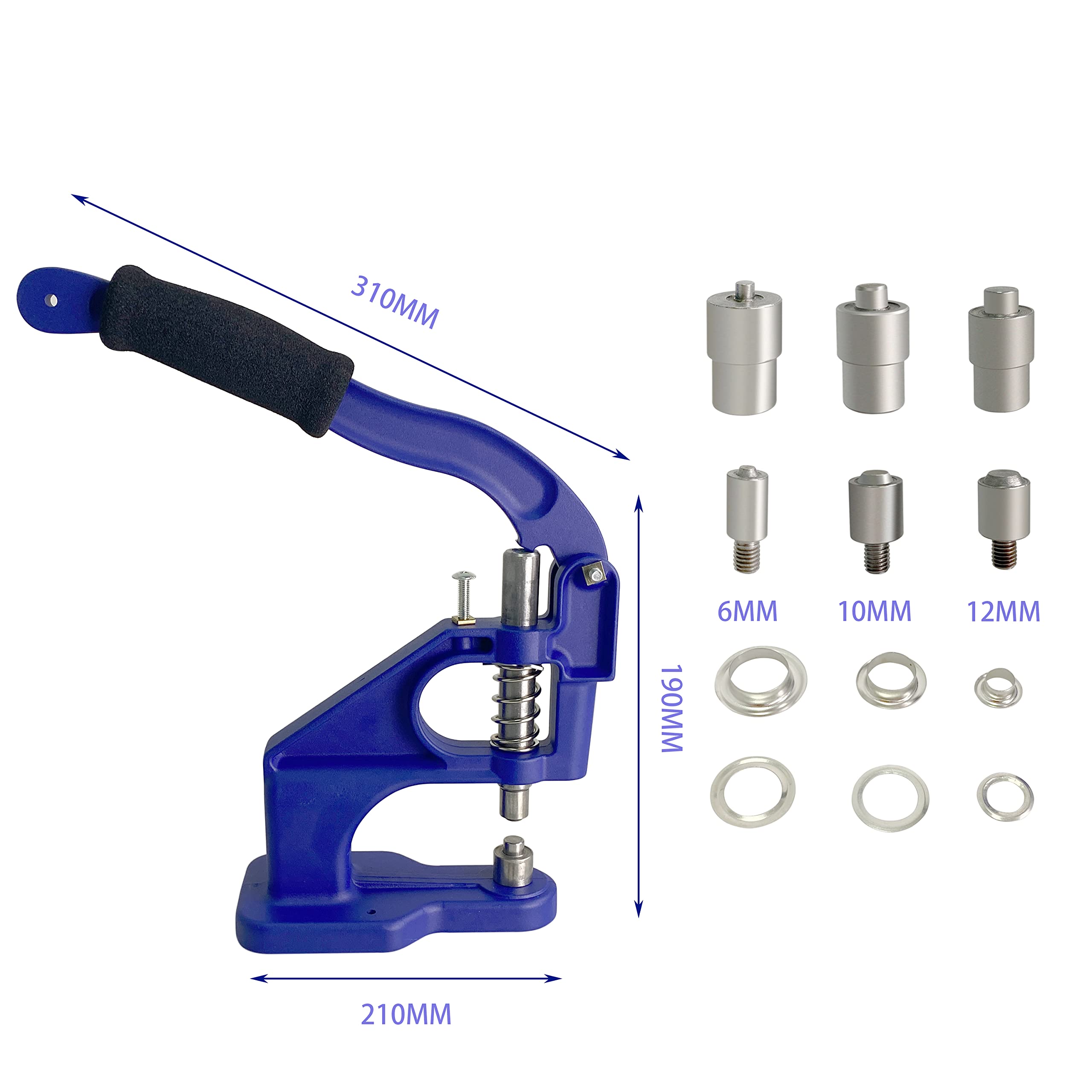 Amazon | HFS(R) ハンドプレス機 リベットボタン 3種類ダイ 6mm 10mm